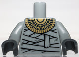 Lego Light Bluish Gray Mummy Torso Dual Sided Bandages with Gold Neck Plate