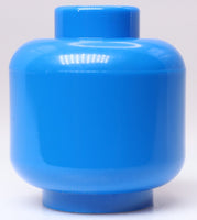 Lego 5x Blue Minifig Head Plain Hollow Stud