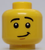 Lego Yellow Head Dual Sided Black Eyebrows White Pupils Scared Lopsided Smile