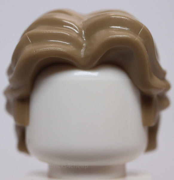 Lego Dark Tan Minifig Hair Short Wavy with Center Part