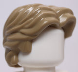 Lego Dark Tan Minifig Hair Short Wavy with Center Part