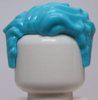 Lego Medium Azure Minifig Hair Swept Left Tousled with Slight Widow's Peak