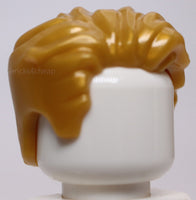 Lego Pearl Gold Minifig Hair Swept Left Tousled with Slight Widow's Peak