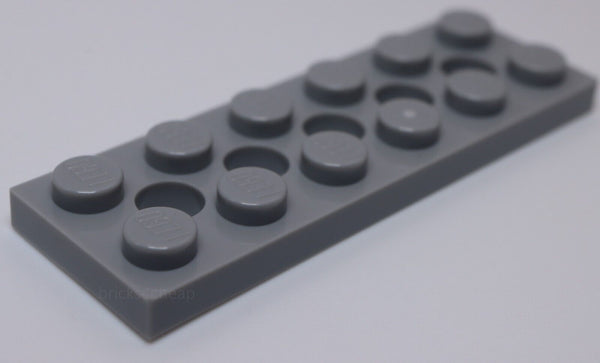 Lego 10x Light Bluish Gray 2 x 4 Plate Modified Technic Holes