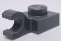 Lego 15x Dark Bluish Gray Plate Modified 1 x 1 Open O Clip Horizontal Grip