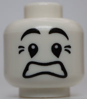 Lego Head Mime Scared Look Black Eyes with White Pupils Pattern