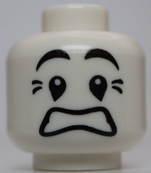 Lego Head Mime Scared Look Black Eyes with White Pupils Pattern