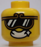 Lego Yellow Head Dual Sided Gold Trim Sunglasses with Reflections  Open Mouth