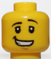 Lego Yellow Minifig Head Dual Sided Black Brows Left Raised Sunglasses