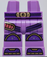 Lego Medium Lavender Hips Legs  Dark Purple and Gold Straps Knee Pads Toes