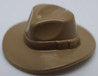 Lego 2x Dark Tan Minifig Headgear Hat Wide Brim Outback Style Fedora