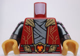 Lego Ninjago Torso Robe Gold Collar Circuitry Dark Bluish Gray Tunic