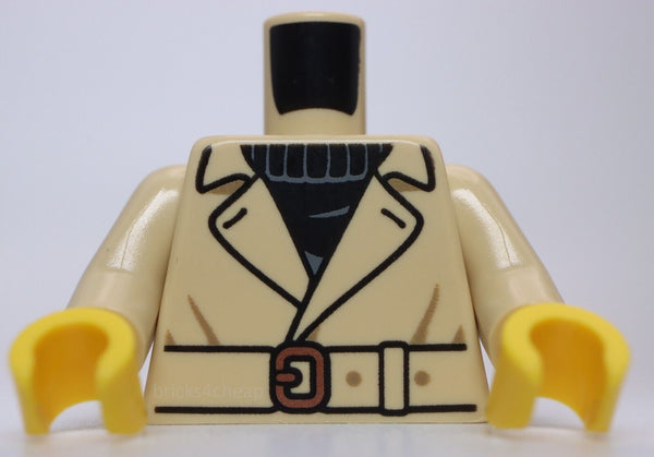 Lego Tan Torso Female Jacket over Black Top Dark Tan Creases Belt Copper Buck