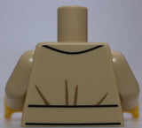 Lego Tan Torso Female Jacket over Black Top Dark Tan Creases Belt Copper Buck