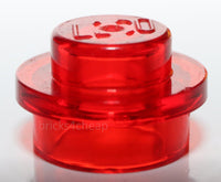 Lego 50x Trans Red 1x1 Round Plate