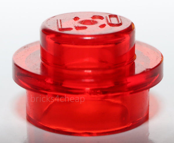 Lego 50x Trans Red 1x1 Round Plate