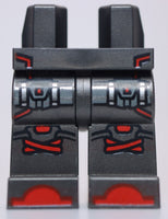 Lego Pearl Dark Gray Hips and Legs with Red Straps Pockets and Knee Pads