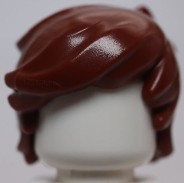 Lego Reddish Brown Minifig Hair Short Tousled with 2 Locks on Left Side