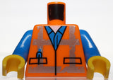 Lego Torso Safety Vest Reflective Worn Crossed Stripes over Blue Shirt Pattern