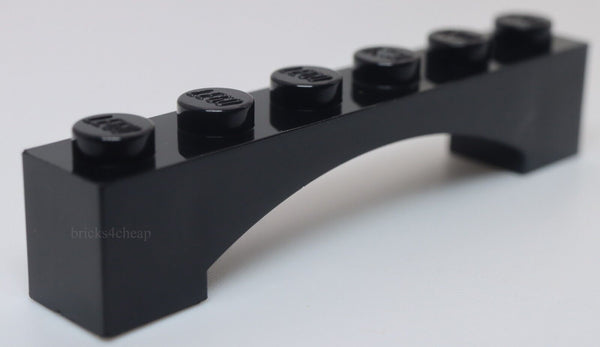 Lego 10x Black Brick Arch 1 x 6 Raised Arch