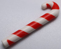Lego White Minifig Utensil Cane Red Candy Stripe Pattern