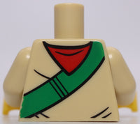 Lego Tan Torso Shirt Red Neckerchief Green Sash with Scout Badges Pattern