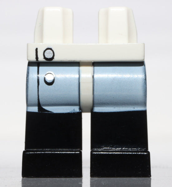 Lego Hips and Black Legs with White Lab Coat/Buttons Pattern Mad Scientist