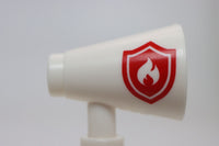 Lego White Minifig Utensil Megaphone Speaking Trumpet Red Firefighter Logo