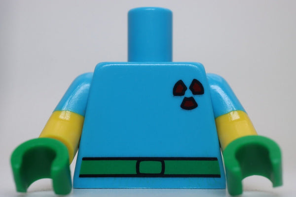 Lego Torso Dark Azure Simpsons Green Belt and Purple Radioactivity Warning