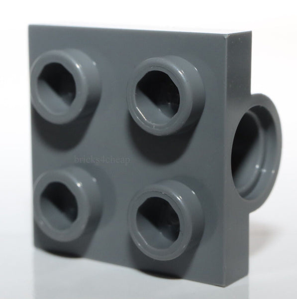 Lego 10x Dark Bluish Gray Plate Modified 2 x 2 Pin Hole  Cross Support