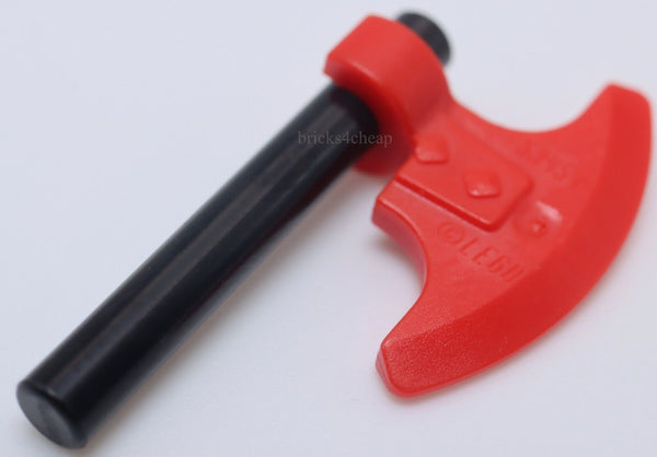 Lego Castle Red Clip on Axe with Black 3L Bar