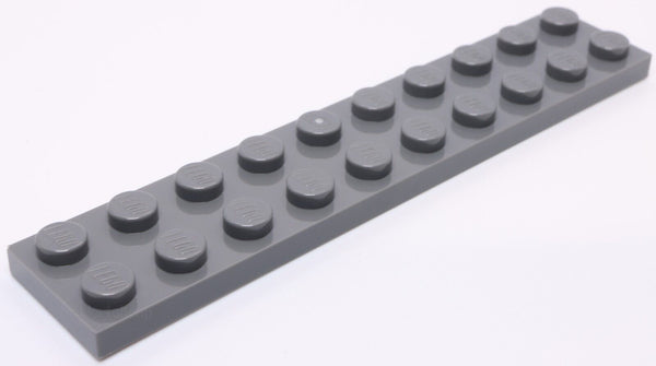 Lego 5x Dark Bluish Gray Plate 2 x 10