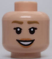 Lego Light Nougat Head Female Dark Tan Eyebrows Nougat Lips Open Mouth Smile