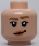 Lego Light Nougat Head Female Dark Tan Eyebrows Nougat Lips Open Mouth Smile