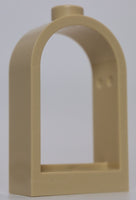 Lego Tan Window 1 x 2 x 2 2/3 with Rounded Top