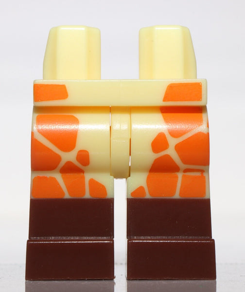 Lego Bright Light Yellow Hips Legs with Reddish Brown Boots Orange Spots