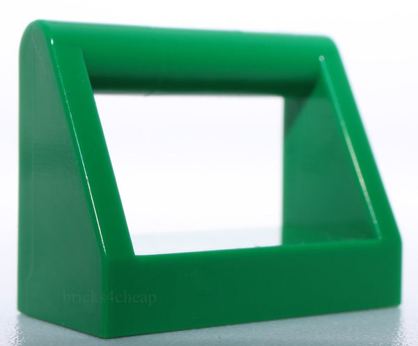 Lego 20x Green Tile Modified 1 x 2 with Bar Handle