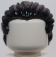 Lego Black Minifig Hair Swept Back with Short Ponytail