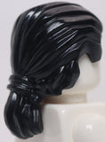 Lego Black Minifig Hair Swept Back with Short Ponytail