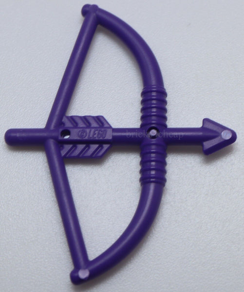 Lego Dark Purple Minifig Weapon Bow Longbow with Arrow Drawn