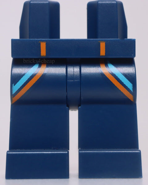 Lego Dark Blue Hips and Legs with Orange and Medium Azure Wetsuit Stripes