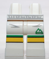 Lego White Hips Legs Light Bluish Gray Gathers Green Sports Logo and Stripe