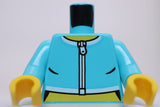 Lego Torso Female Jacket Crop Top White Zipper Trim Yellow Neck Stomach Pattern