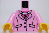 Lego Torso Female Suit Jacket Dark Pink Shirt White Pearl Necklace Gold Pendant