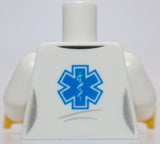 Lego Torso Hospital Lab Coat Medium Azure Scrubs Blue EMT Star of Life