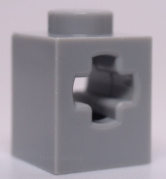 Lego 10x Light Bluish Gray Technic Brick 1 x 1 with Axle Hole
