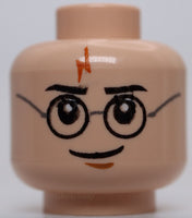 Lego Head Dual Sided Black Glasses Round Eyebrows Lightning Scar Scared