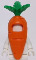 Lego Orange Minifig Headgear Head Cover Costume Carrot with Molded Green Leaves