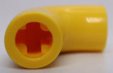 Lego 15x Yellow Brick Round 1 x 1 d 90 degrees Elbow Macaroni No Stud Type