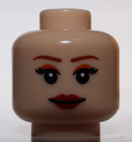 Lego Head Dual Sided Female Eyelashes Dark Red Lips Tamina Leia